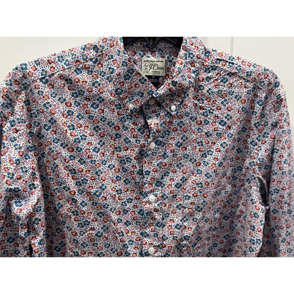 J Crew Secret Wash Floral Shirt Men's Long Sleeve Button Shirt Medium Slim Fit M
